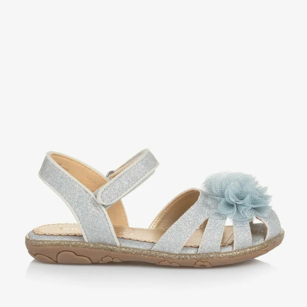 Angels Face Sandals|Sandals*Girls Glittery Sandals Silver