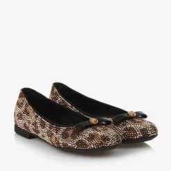 Versace Pumps & Ballerinas|Pumps & Ballerinas*Girls Gold & Brown Leopard Stud Pumps