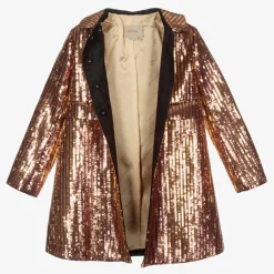 Gucci Coats & Jackets*Girls Gold & Pink Sequin Coat