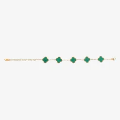 David Charles Jewellery|Gifts*Girls Gold & Green Clover Bracelet