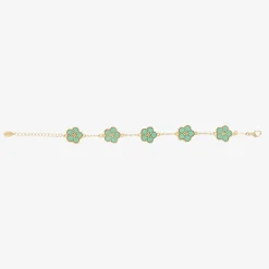 David Charles Jewellery*Girls Gold & Green Flower Bracelet