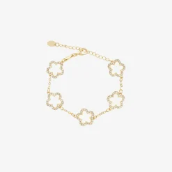 David Charles Jewellery*Girls Gold & Ivory Clover Bracelet