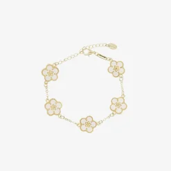 David Charles Jewellery*Girls Gold & Ivory Flower Bracelet