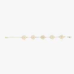 David Charles Jewellery*Girls Gold & Ivory Flower Bracelet