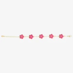 David Charles Jewellery*Girls Gold & Pink Flower Bracelet