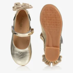 Caramelo Kids Pumps & Ballerinas*Girls Gold Ballerina Shoes