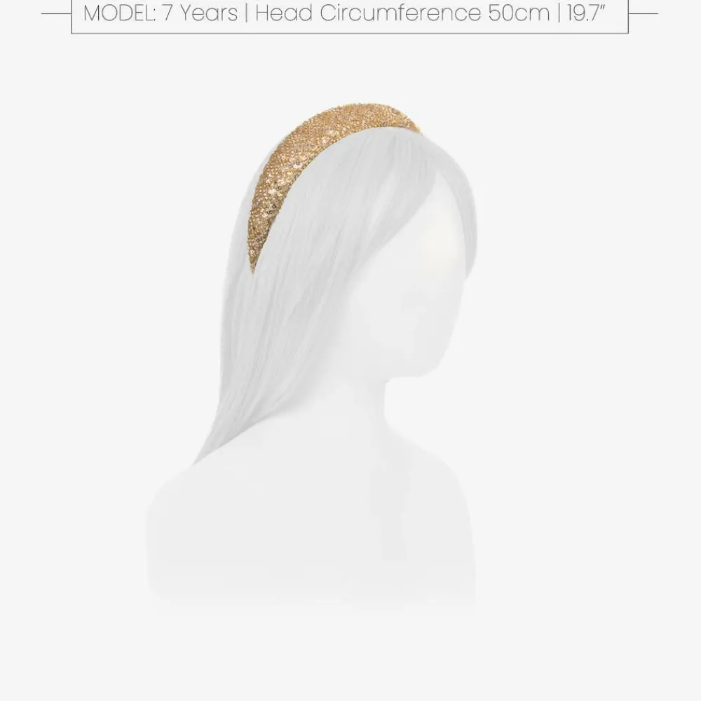 David Charles Hair Accessories*Girls Gold Bead & Sequin Hairband