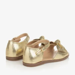 Age of Innocence Sandals|Sandals*Girls Gold Bow Leather Sandals