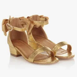 Angels Face Sandals*Girls Bow Sandals Gold