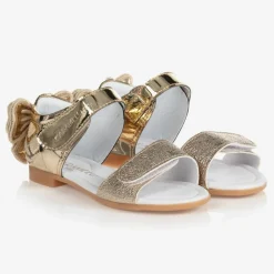 Caramelo Kids Sandals|Sandals*Girls Gold Bow Sandals