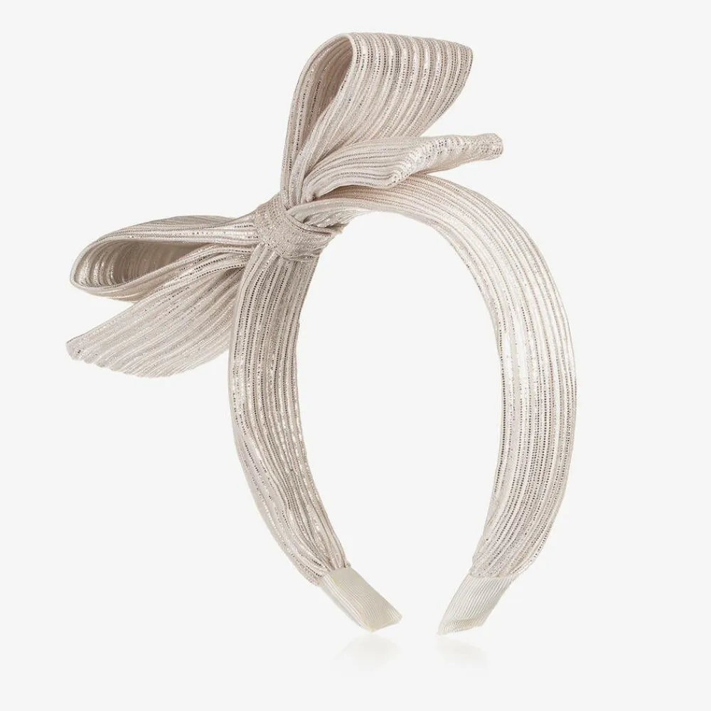 Abel amp; Lula Hair Accessories*Girls Gold Bow Stripe Hairband
