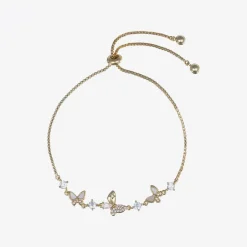David Charles Jewellery*Girls Gold Butterfly Diamanté Bracelet