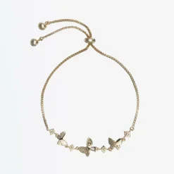 David Charles Jewellery*Girls Gold Butterfly Diamanté Bracelet