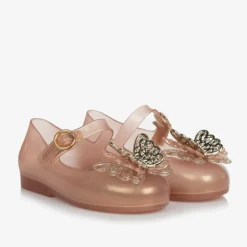 Mini Melissa Jelly Shoes|Jelly Shoes*Girls Gold Butterfly Jelly Shoes
