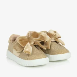 Angels Face Trainers|Trainers*Girls Glitter & Velour Trainers Gold