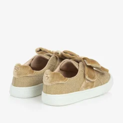 Angels Face Trainers|Trainers*Girls Glitter & Velour Trainers Gold