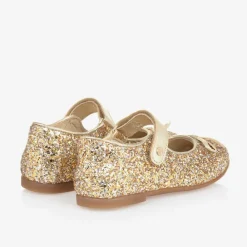 Naturino Bar Shoes|Bar Shoes*Girls Gold Glitter Ballerina Pumps