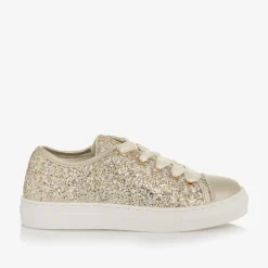 Sevva Trainers|Trainers*Girls Gold Glitter Lace-Up Trainers