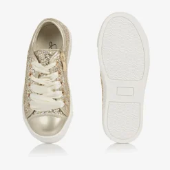 Sevva Trainers|Trainers*Girls Gold Glitter Lace-Up Trainers