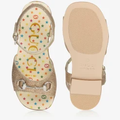 Gucci Sandals*Girls Gold Horsebit Sandals