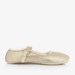 Bonpoint Pumps & Ballerinas|Pumps & Ballerinas*Girls Gold Leather Ballerina Shoes