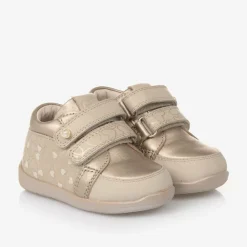 Mayoral First Walkers|First Walkers*Girls Gold Leather First Walker Trainers