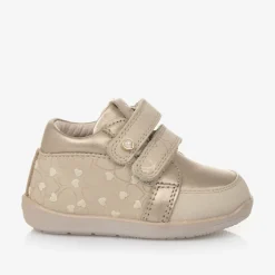 Mayoral First Walkers|First Walkers*Girls Gold Leather First Walker Trainers