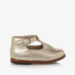 Tartine et Chocolat First Walkers|First Walkers*Girls Gold Leather First Walker Shoes