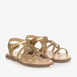 Age of Innocence Sandals|Sandals*Girls Gold Leather Gladiator Sandals