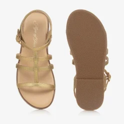 Age of Innocence Sandals|Sandals*Girls Gold Leather Gladiator Sandals
