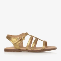 Age of Innocence Sandals|Sandals*Girls Gold Leather Gladiator Sandals