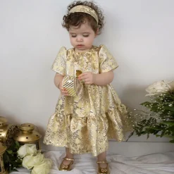 Dolce amp; Gabbana Bar Shoes*Girls Gold Leather Logo Shoes