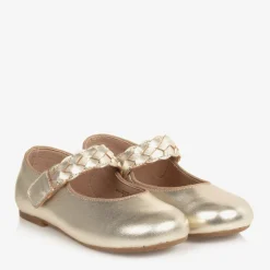 Old Soles Bar Shoes*Girls Gold Leather Pumps