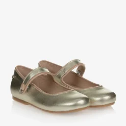 Manuela de Juan Pumps & Ballerinas|Pumps & Ballerinas*Girls Gold Leather Pumps