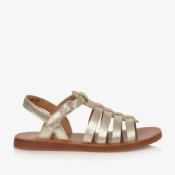 Pom dApi Sandals|Sandals*Girls Gold Leather Sandals