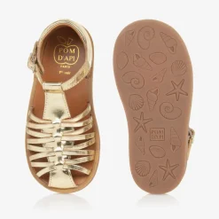 Pom dApi Sandals|Sandals*Girls Gold Leather Sandals