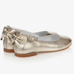 Childrens Classics Bar Shoes|Bar Shoes*Girls Gold Leather Shoes