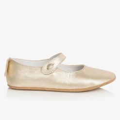 Marie-Chantal Bar Shoes*Girls Gold Leather Shoes