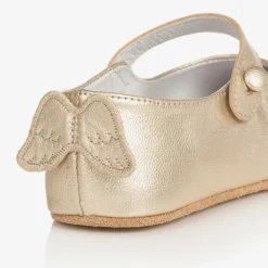 Marie-Chantal Bar Shoes*Girls Gold Leather Shoes