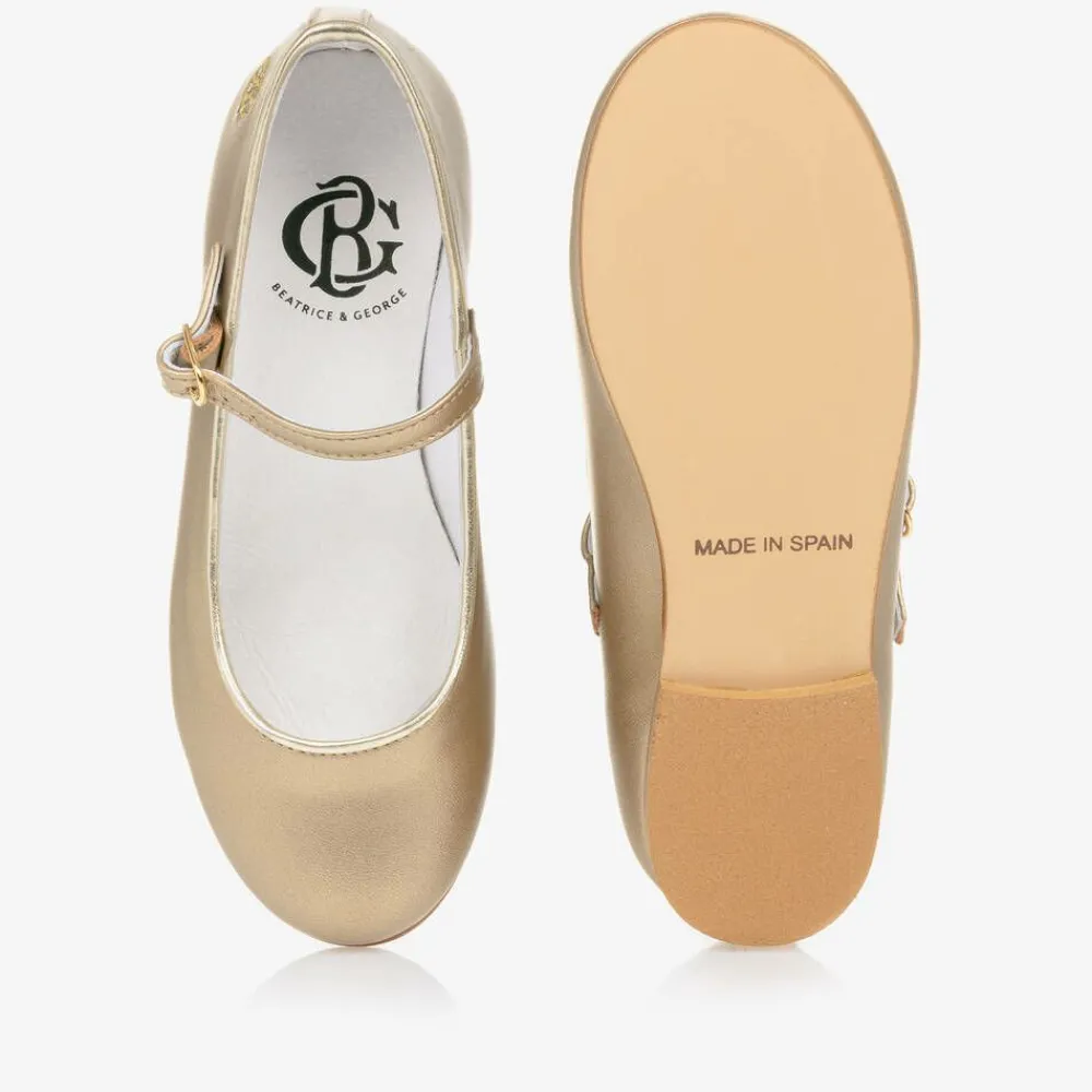 Beatrice amp; George Pumps & Ballerinas|Pumps & Ballerinas*Girls Gold Mary Jane Pumps
