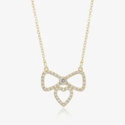 Angels Face Jewellery*Girls Gold Plated Bow Necklace (44cm)