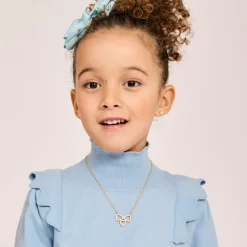 Angels Face Jewellery*Girls Gold Plated Bow Necklace (44cm)