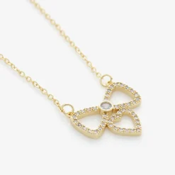 Angels Face Jewellery*Girls Gold Plated Bow Necklace (44cm)