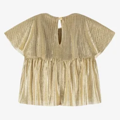 EIRENE Tops*Girls Gold Plissé Blouse