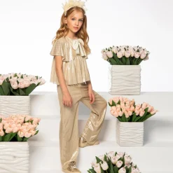 EIRENE Trousers*Girls Gold Plissé Trousers