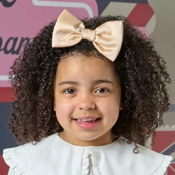 A Dee Hair Accessories*Girls Gold Satin Bow Hair Clip (13cm)