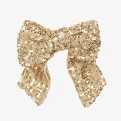 Patachou Gifts|Hair Accessories*Girls Gold Sequin Tulle Bow Hair Clip (14cm)
