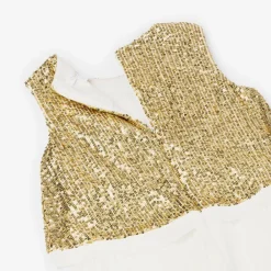 Patachou Trousers*Girls Gold Sequins & Pleats Jumpsuit