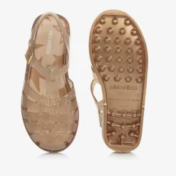 Mini Melissa Jelly Shoes|Jelly Shoes*Girls Gold Star Glitter Jelly Sandals