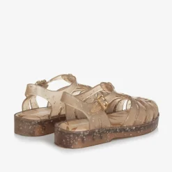 Mini Melissa Jelly Shoes|Jelly Shoes*Girls Gold Star Glitter Jelly Sandals